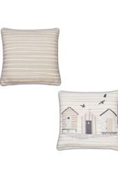 Fusion 'Beach Huts' Outdoor Water & UV Resistant Garden Filled Bench Cushion in Natural - Size: 43 cm x 43 cm - thumbnail 5