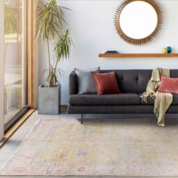 Livabliss Kemer-Washable Green Pink Blue Traditional Vintage Boho Living Dining Rug - Size: 160 cm x 215 cm - thumbnail 7