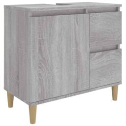 Berkfield Home Bathroom Cabinet Grey Sonoma 65x33x60 cm Engineered Wood - Size: 65 x 33 x 60 cm