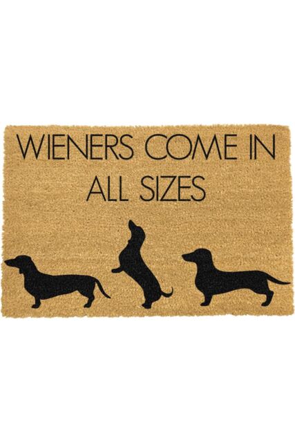 Artsy Mats Weiners Come In All Sizes Doormat in Black - Size: 40 cm x 60 cm - image 1