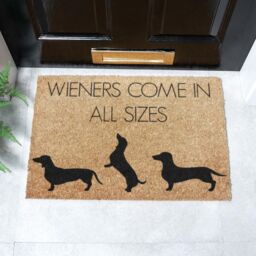 Artsy Mats Weiners Come In All Sizes Doormat in Black - Size: 40 cm x 60 cm - thumbnail 2