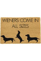 Artsy Mats Weiners Come In All Sizes Doormat in Black - Size: 40 cm x 60 cm - thumbnail 1