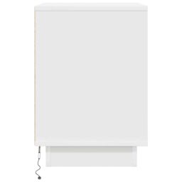 Berkfield Home Bedside Cabinet with LED Lights¬†White 38x34x50 cm in White - Size: 38 x 34 x 50 cm - thumbnail 7