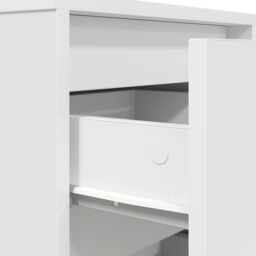 Berkfield Home Bedside Cabinet with LED Lights¬†White 38x34x50 cm in White - Size: 38 x 34 x 50 cm - thumbnail 9