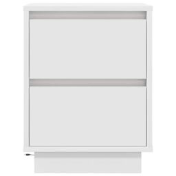 Berkfield Home Bedside Cabinet with LED Lights¬†White 38x34x50 cm in White - Size: 38 x 34 x 50 cm - thumbnail 6