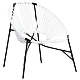 Berkfield Home Garden Chair Set 3 pcs Black & White Poly Rattan - thumbnail 3