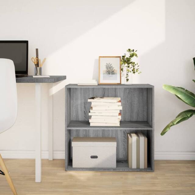 Berkfield Home Decorative Bookcase Grey Sonoma 80x30x77 cm Engineered Wood - Size: 80 x 30 x 77 cm - image 1