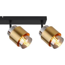Netlighting Milley Ceiling Spotlight Bar Matt Black Smoke Glass Shade 4x E27 in Gold - thumbnail 5