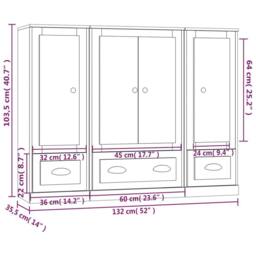 Berkfield Home Highboards 3 pcs Grey Sonoma Engineered Wood - thumbnail 8