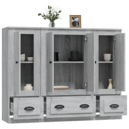 Berkfield Home Highboards 3 pcs Grey Sonoma Engineered Wood - thumbnail 5