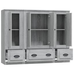 Berkfield Home Highboards 3 pcs Grey Sonoma Engineered Wood - thumbnail 6
