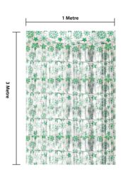 Netagon Shimmer Tinsel Curtain Christmas Snow Design 3M x 1M Green - thumbnail 3