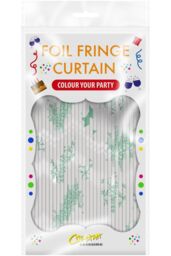 Netagon Shimmer Tinsel Curtain Christmas Snow Design 3M x 1M Green - thumbnail 2