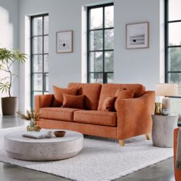 The Great Sofa Company Jackson 3 Seater Chenille Sofa in Terracotta - thumbnail 1