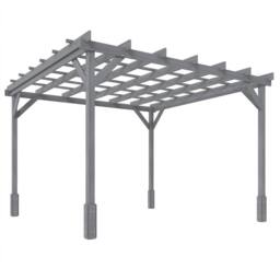 OUTSUNNY 3 x 3 m Wooden Pergola Kit, Garden Gazebo Shelter, Grey - Size: 3m x 3m - thumbnail 2