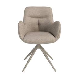Angel Cerda Swivel Dining Chair in Fabric in Beige - thumbnail 2