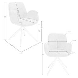 Angel Cerda Swivel Dining Chair in Fabric in Beige - thumbnail 8