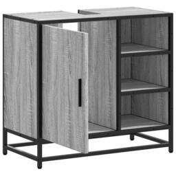 Berkfield Home Elegant Bathroom Sink Cabinet Grey Sonoma 65x33x60 cm Engineered Wood - Size: 65 x 33 x 60 cm - thumbnail 6