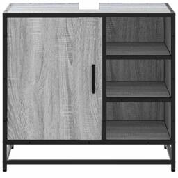 Berkfield Home Elegant Bathroom Sink Cabinet Grey Sonoma 65x33x60 cm Engineered Wood - Size: 65 x 33 x 60 cm - thumbnail 5