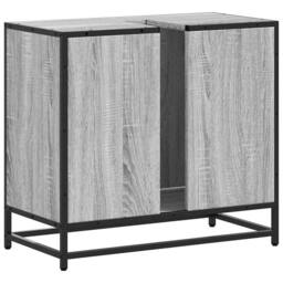Berkfield Home Elegant Bathroom Sink Cabinet Grey Sonoma 65x33x60 cm Engineered Wood - Size: 65 x 33 x 60 cm - thumbnail 8
