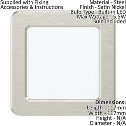 Loops 2 PACK Wall / Ceiling Flush Downlight Satin Nickel Steel 5.5W Built in LED in Metallics - thumbnail 2
