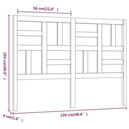 Berkfield Home Bed Headboard Black 126x4x104 cm Solid Wood Pine - Size: 126 x 4 x 104 cm - thumbnail 6