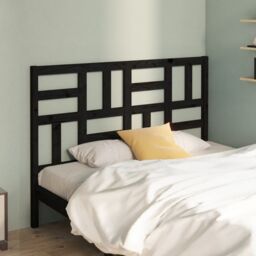 Berkfield Home Bed Headboard Black 126x4x104 cm Solid Wood Pine - Size: 126 x 4 x 104 cm - thumbnail 3