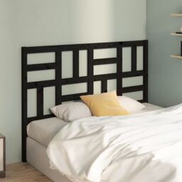 Berkfield Home Bed Headboard Black 126x4x104 cm Solid Wood Pine - Size: 126 x 4 x 104 cm - thumbnail 1