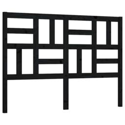 Berkfield Home Bed Headboard Black 126x4x104 cm Solid Wood Pine - Size: 126 x 4 x 104 cm - thumbnail 2
