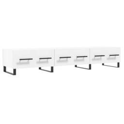 Berkfield Home TV Cabinet White 150x36x30 cm Engineered Wood - Size: 150 x 36 x 30 cm - thumbnail 3