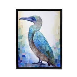 "Artery8 Blue Footed Booby Bird Collage Framed Canvas Wall Art Print - Size: W12"" x H16""" - thumbnail 1