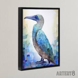 "Artery8 Blue Footed Booby Bird Collage Framed Canvas Wall Art Print - Size: W12"" x H16""" - thumbnail 2