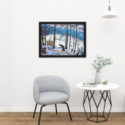 "Artery8 Wall Art Print Roerich Sait Sergius Builder Symbolism Painting Large Framed Wall Décor Art in White - Size: W18"" x H24""" - thumbnail 2