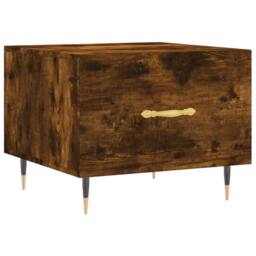 Berkfield Home Decorative Coffee Tables 2 pcs Smoked Oak 50x50x40 cm Engineered Wood in Brown - Size: 50 x 50 x 40 cm - thumbnail 5