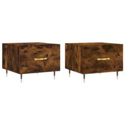 Berkfield Home Decorative Coffee Tables 2 pcs Smoked Oak 50x50x40 cm Engineered Wood in Brown - Size: 50 x 50 x 40 cm - thumbnail 3