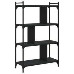 Berkfield Home Bookcase 4-Tier Black 76x32x123 cm Engineered Wood - Size: 76 x 32 x 123 cm - thumbnail 6