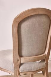 Dibor 4 Set Vintage Linen Solid Wood Frame Home Furniture Dining Chairs in Grey - thumbnail 5