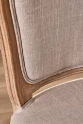 Dibor 4 Set Vintage Linen Solid Wood Frame Home Furniture Dining Chairs in Grey - thumbnail 3