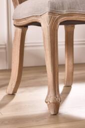 Dibor 4 Set Vintage Linen Solid Wood Frame Home Furniture Dining Chairs in Grey - thumbnail 4