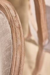 Dibor 4 Set Vintage Linen Solid Wood Frame Home Furniture Dining Chairs in Grey - thumbnail 6