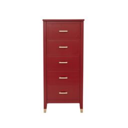 Cabinet Bits Palazzi 5 Drawer Narrow Chest of Drawers in Red - thumbnail 3