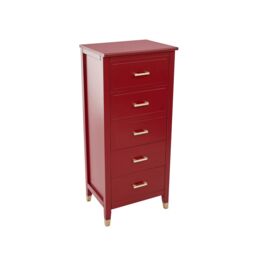 Cabinet Bits Palazzi 5 Drawer Narrow Chest of Drawers in Red - thumbnail 2