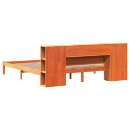 Berkfield Home Decorative Bookcase Bed without Mattress Wax Brown 200x200 cm Sol - thumbnail 8