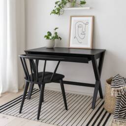 Wyld Haus Verona Black Oak Veneer Desk with Drawer