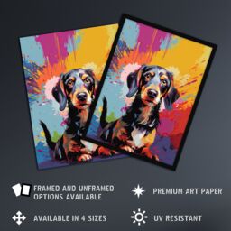 "Artery8 Wall Art Print Wirehaired Dachshund Dog Lover Gift Pet Portrait Colourful Artwork Painting Poster - Size: W18"" x H24""" - thumbnail 2