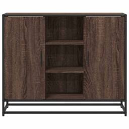 Berkfield Home Sideboard Brown Oak 92x35x76 cm Engineered Wood - Size: 92 x 35 x 76 cm - thumbnail 4
