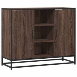 Berkfield Home Sideboard Brown Oak 92x35x76 cm Engineered Wood - Size: 92 x 35 x 76 cm - thumbnail 1