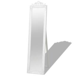 Berkfield Home Free-Standing Mirror Baroque Style 160x40 cm White - thumbnail 1