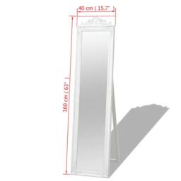 Berkfield Home Free-Standing Mirror Baroque Style 160x40 cm White - thumbnail 7