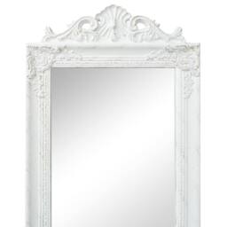 Berkfield Home Free-Standing Mirror Baroque Style 160x40 cm White - thumbnail 2